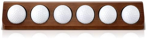 Poggapp Holz-Golfball-Vitrine, 6 Standard-Größe, Wandhalterung, Golfball-Ständer, Halterung