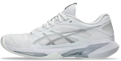 ASICS Women's Solution Speed FF 4 Clay Tennis Shoes, 9, White/Pure Silver