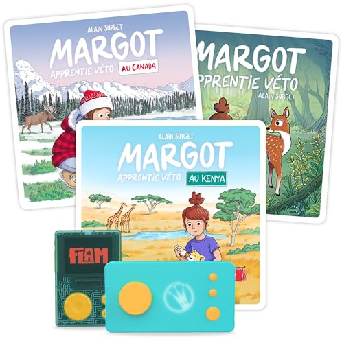 Lunii – Pack 3 Livres Audio interactifs pour Enfant dès 7 Ans – Margot apprentie véto, Margot apprentie véto au Canada, Margot apprentie véto au Kenya – 3h43 d'écoute - Boîte à Histoires Lunii