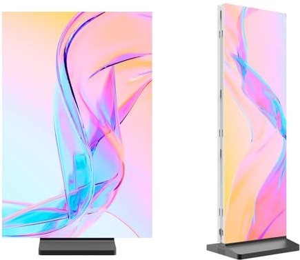 MWE 80 Zoll P1.86 Doppelseitiger LED Poster-Bildschirm, Spaltbarer Mobiler Digitaler Kundenstopper mit Flightcase, Faltbares Display mit Verlagssystem für Produktanzeigen
