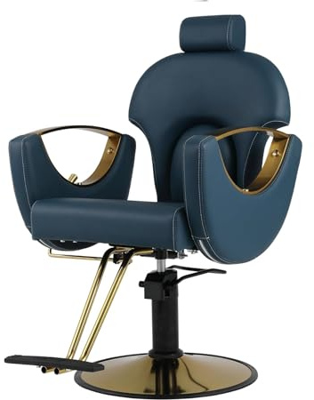 Drmilito Silla de peluquería Sillón Profesional Silla Barberia Azul