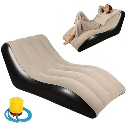 LOMUG Aufblasbares Sofa, 155x86x67cm Luftsofa Outdoor Camping, Wasserdichtes Aufblasbar Luft Sofa Couch Air Lounger, Tragbare Aufblasbare Luftbett mit Luftpumpe für Drinnen Draußen Camping Strand Park