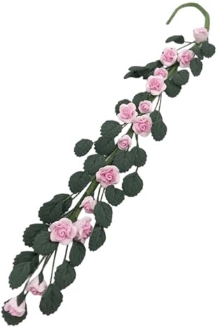 Miniature Climbing Rose Flower Vine for Scale Model Garden Decoration 1/12 Doll House Landscape Accessories Doll House Garden Accessory