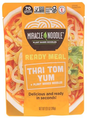 Miracle Noodle Ready to Eat Meal - Vegan, Gluten Free Shirataki/Konjac Noodles (Thai Tom Yum, 1 Pack)