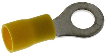 Lumonic 25x capocorda ad anello M6 parzialmente isolato 4-6mm² I capocorda ad anello giallo I set di capocorda, capocorda ad anello M6, capocorda ad a