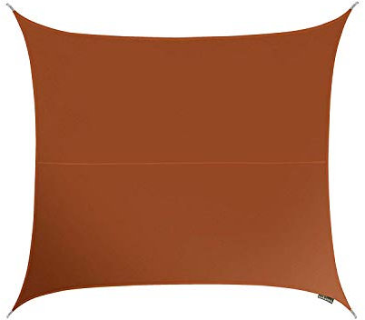 Kookaburra 5.4m Square Water Resistant Garden Patio Sun Shade Sail Canopy 96.5% UV Block with Free Rope (Terracotta)