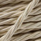 PRE-CUT 3 Meter Length Vintage Styled British Classic Ivory Cream Coloured Cloth Covered Braided Twist Flex - Electric Cable 3 Core; Electrical Wire 3Amp; Lighting Flex 0.50mm