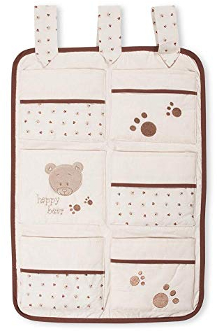 Mixibaby Baby Betttasche Utensilo Cute Bear für Babybett Gitterbett 65cm x 43cm