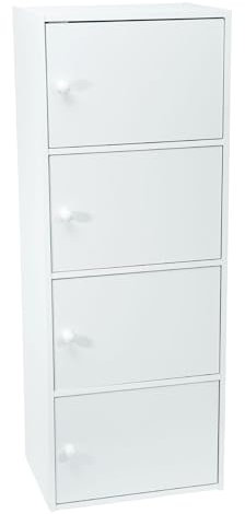 WERKA PRO Mueble Blanco con Puertas 4 Puertas (106 x 40 x 29 cm)