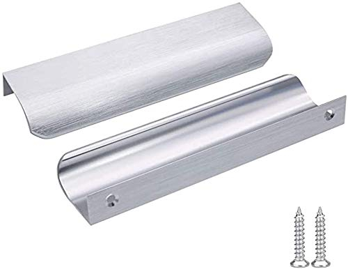 goldenwarm Aluminium 128mm Küchengriffe Profilgriff Gebürstet Schrankgriffe Türgriff Geschwungener Schubladengriff Verdeckter Möbelgriffe Garderobe Griffe 15er-pack