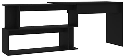 vidaXL Scrivania Angolare a L Mobile Porta PC Scrittoio Tavolo Lavoro Computer Arredi Casa Studio Ufficio Nero 200x50x76 cm in Truciolato