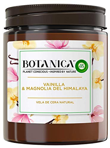 Botanica by Air Wick - Vela Aromática Perfumada, Ambientador Esencia Para Casa Con Aroma A Vainilla Y Magnolia Del Himalaya