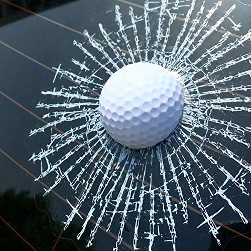 Porfeet Auto Aufkleber, Lustige 3D Golfball Hit Fenster Riss Auto Windschutzscheibe Aufkleber Aufkleber Dekoration Weiß
