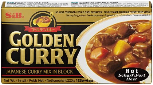 S&B Golden Curry scharf – Japanische Gewürzmischung zur Zubereitung von Curry-Gerichten – 1 x 220 g