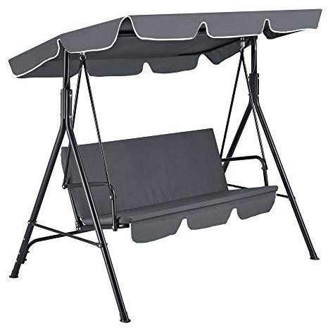 [en.casa] Hollywoodschaukel 172x112x152cm Gartenschaukel 3-Sitzer Gartenliege Schaukel Gartenbank bis 270kg Wasserabweisender Bezug