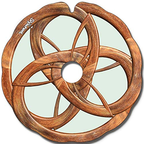 Flasque: Protège-Rayons Fauteuil Roulant (Paire) pour Main Courante de 51,51 à 52,50 cm de Diam. Extérieur, Fixation Ronde - Enjoliveur bois