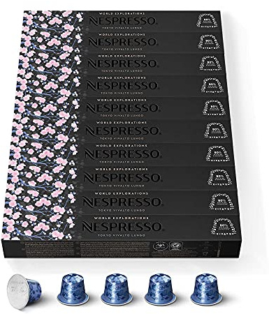 Nespresso Original – 100 Capsules de café Tokyo Lungo – Intensité 6 – Pour Lungo – (10 étuis de 10)