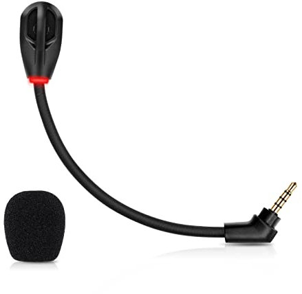 Microphone Replacement for Kingston HyperX Cloud Flight/Flight S Wireless Gaming Headset, Detachable Mic Boom with LED Mute Indicator on PC PS5 PS4 Xbox Series X/S