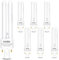 EXTRASTAR 2 Pines Bombillas PLC Tubo, 26W Equivalente a 110W, Luz Blanca 6500K, Maiz G24, 1710lm, No regulable-Pack de 6