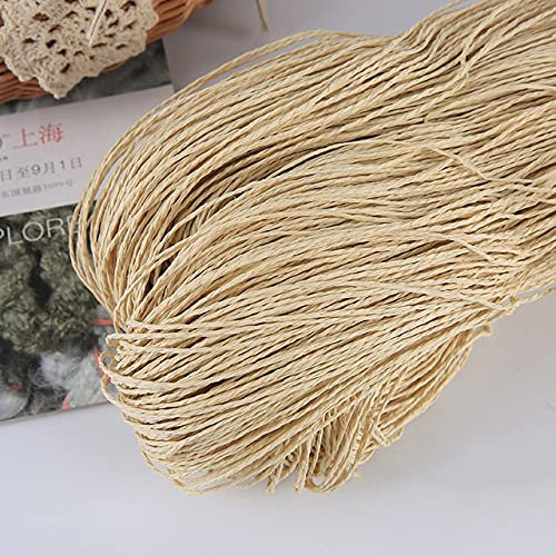 VIXDA Fil de Chapeau d'été pour Tricoter 500 G/lot Fil de Paille de Raphia Fil à Crocheter pour Chapeaux Faits à la Main paniers Artisanat