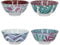 KitchenCraft Glasierte Steinzeugschüssel 4er-Set, Exotisch, 15,5 x 7,5 cm, Geschenkkarton,Blau,Grün,Rosa