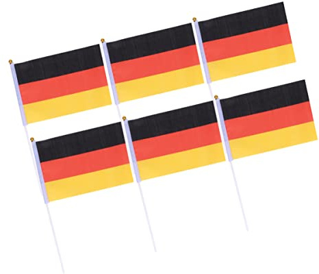 INOOMP 20stücke Deutsche Stockflagge Kleine Flaggen Mit Stiel Länderflaggen Aus Polyester Und Kunststoff Tragbar Für Partys Klassenzimmer Garten Festivals Und Sportvereine