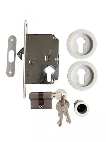 Serrure à Galandage KLOSE besser Blanche avec Cylindre et ACCESSOIRES.