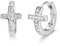 KALVICA 925 Sterling Silber kleine Creolen für Frauen Mädchen Creolen Silber Damen Kreuz Ohrringe mit AAA Zirkonia Durchmesser 9mm Klein Schlafen Kreolen Helix Piercings Hypoallergen Knorpel Ohrringe