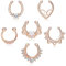 Kakonia Fake Nose Ring Septum für Damen Herren Fake Nasenpiercing Ring Hoop Clip On Lip Ohr Fake Septum Piercing Fake Nasenring Roségold