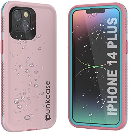 Punkcase Designed for iPhone 14 Plus Waterproof Case [Aqua Series] [Slim Fit] [IP68 Certified] [Shockproof] [Dirtproof] [Snowproof] Armor Cover for iPhone 14 Plus (2022) (6.7) [Pink]