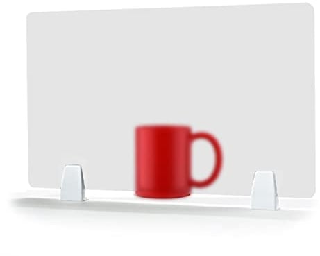 Icegrey Acryl Schutzschild, Büro Trennwand Datenschutz Panel Schreibtischteiler mit 2 Klemmen Bildschirm Büro Schule Zubehör für Studenten, Mattiert durchscheinend, 30x80cm
