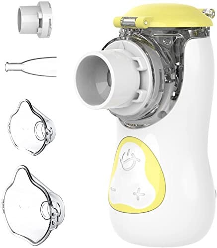 FEELLIFE Inhalationsgerät Kinder, Inhalator Vernebler Inhaliergerät Erwachsene Kinder, Nebulizer Inhalator Baby Air Kids Ultraschallvernebler Inhaliergerät Mini Aerosol Inhalator Leiser (Weiß)