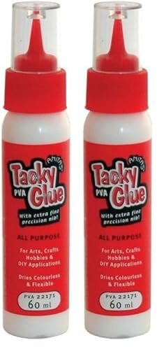 anitas Tacky PVA Glue-60ml, Adhesive, White, 2.7 x 14.5 centimeters (Pack of 2)