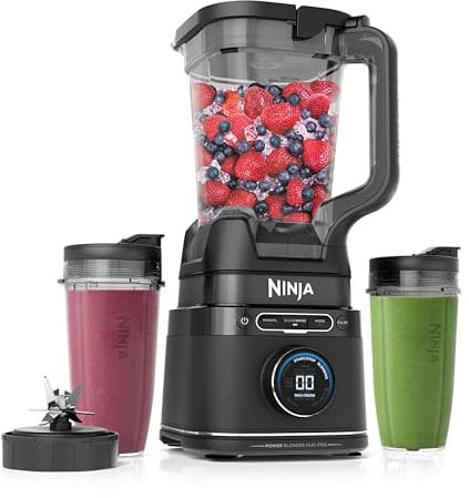 Ninja Detect Power Blender Pro - Licuadora con tecnología BlendSense para batidos, alimentos, compacta, porción personal, 1,800 vatios de potencia, jarra de 2.1 L, (2) vasos de 0.71 L, negra, TB301