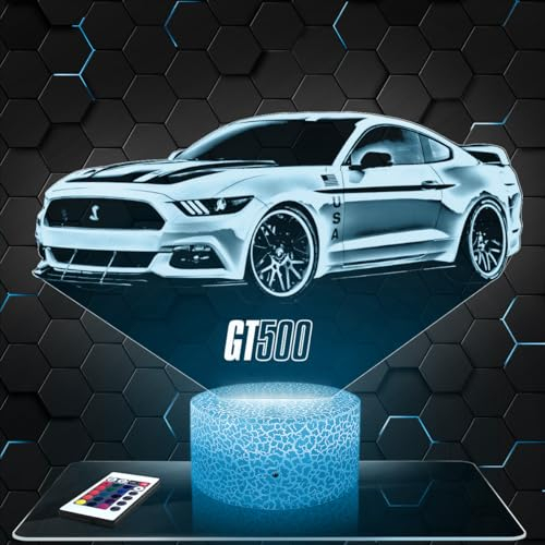 Nachttischlampe - Touch-Nachtlicht Amerikanisches Auto Supercar 3D-LED-Lampe Illusion, Geschenkidee Weihnachten Geburtstag Junge und Mädchen Nachttischlampe Kinder- oder Erwachsenenzimmer TOP