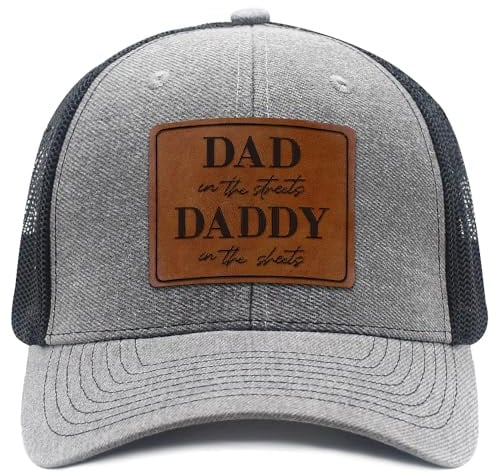 Eachnice Daddy to Be Dad in The Street Daddy in The Sheets Hat Daddy Leather Patch Baseball Cap Gifts for Him Father's Day Birthday, Schwarzgrau, Einheitsgre