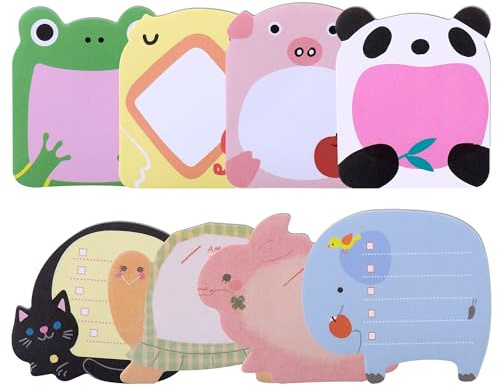 JIANTA 24 Paket Haftnotizen Klebezettel, Haftnotizen Lustig | Cartoon Niedlicher Sticky Notes, Selbstklebende Notizblöcke, Kleine Blöcke für Schüler Mitgebsel Kindergeburtstag