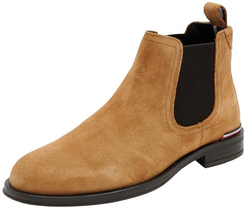 Tommy Hilfiger Homme Core RWB Hilfiger Suede Chelsea (FM0FM04757 Bottines, Marron (Sahara), 42 EU