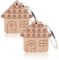 ZXUPOI 2 Pcs mini porte clés en forme de maison en bois en forme de petite maison pour porte clés