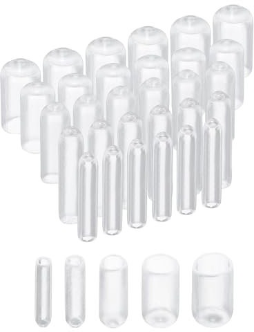 QUARKZMAN 100Pcs Embouts Ronds en Caoutchouc Transparent de 3 mm, 5 mm, 6 mm, 8 mm, 9,5 mm pour Protéger Les Vis Et Les Filetages