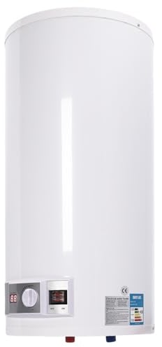 80L Elektrischer Warmwasserspeicher, 71x34cm Boiler Wasserbereiter Gerät + Duschset, Tatsächliche Wasserkapazität 50L für Küchen, Toiletten, Wohnungen, Friseursalons