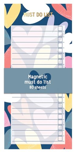 Magnetic Shopping List Must Do to DO List Pad Fridge Magnet Blue X My Heart Gift