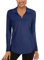 Navy Women's Long Sleeve Gym Tops - Fitted, Easy Dry, Light, Sun Protection, Climbing & Hiking Tops