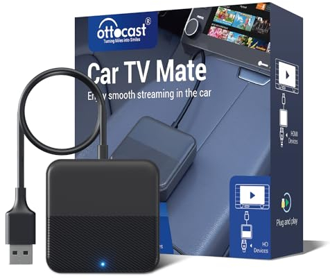 OTTOCAST Car TV Mate, Multifunktions Audio und Video Adapter Adapter für TV-Sticks Bildschirmwerfer Spielkonsolen HDMI Multimedia Plug & Play Adapter für Autos mit Wired CarPlay von 2016