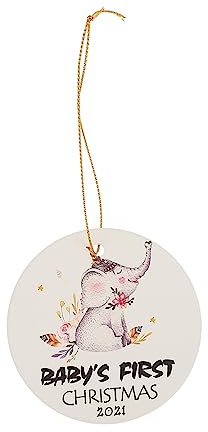 IMIKEYA 2st Weihnachtsschmuck Neugeborene Babys Erste Weihnachtskugel Christbaumschmuck Unsere Erste Weihnachtskugel 2022 Babys Erstes Weihnachtsandenken Keramik