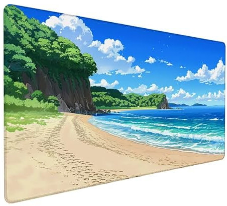 Gaming Tapis de Souris XXL 800 x 400 x 3 mm Grand Tapis de Souris Bleu Mouse Pad Paysage Tapis Souris Surface Lisse et Base en Caoutchouc Anti-dérapant, Decoration Chambre, Cadeau Homme Z-569