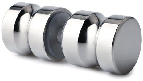 Mooche Solide SUS304 Edelstahl Dusche Glastür Griff, 3cm Türknauf Haustür, Knopf Runde Back-to-Back Pull Hardware Ersatzteile, Chromfarben