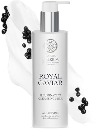 Natura Siberica Royal Caviar Illuminating Cleansing Milk 200ml – Anti-Aging Reinigungsmilch mit Beluga Kaviar & Peptiden, Make-up Entferner, Feuchtigkeit & Glow, Sanfte Gesichtsreinigung