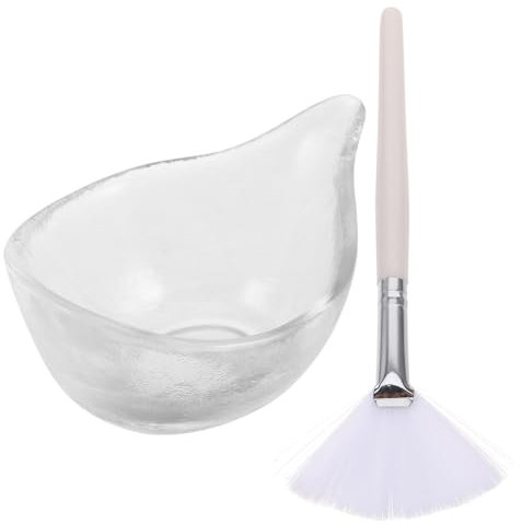 FRCOLOR Pinceau cosmétique DIY - Outil de mélange - Bol pour masque de maison - Bol avec huiles essentielles - Bol mélangeur pour le visage - Applicateur pour verre