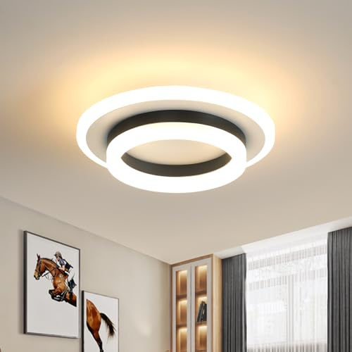 Pheashine LED Deckenleuchte 24W Rund Deckenlampe aus Acryl | Moderne Deckenlampe für Schlafzimmer, Küche und Büro,3000K Warmweiß Innenbeleuchtung